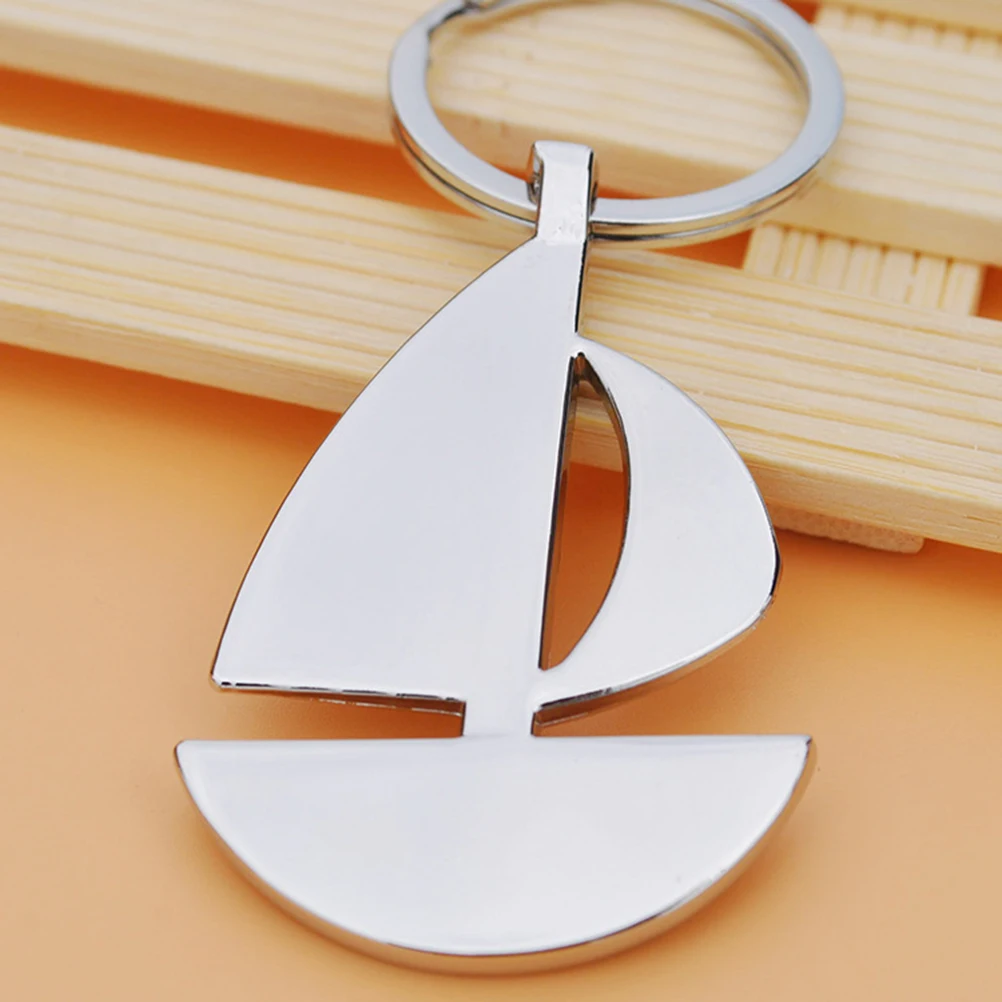 1PC Fashion Metal Stylish Creative Silver Simple Sailing Boat Key Holder Keychain Ring | Украшения и аксессуары
