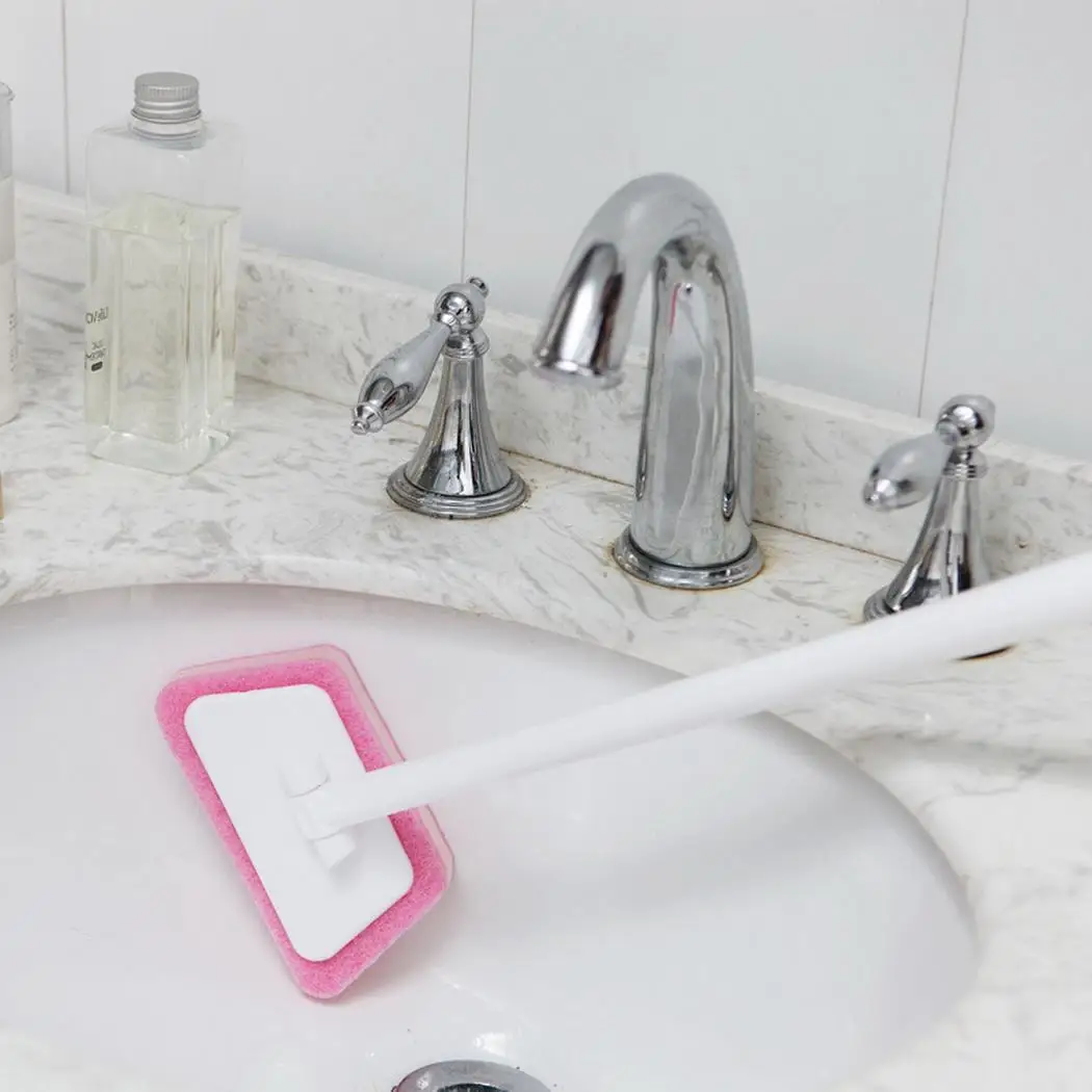 Sponge Long Handle Bathtub Brush Bathroom Cleaning Tools 82g Very easy to clean brush bathtub kitchen corner. | Дом и сад