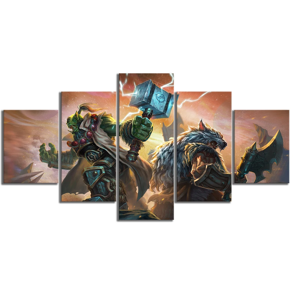 5 шт. видео игры WOW Warcraft DOTA 2 живопись плакат декоративные настенные Арт Комнаты