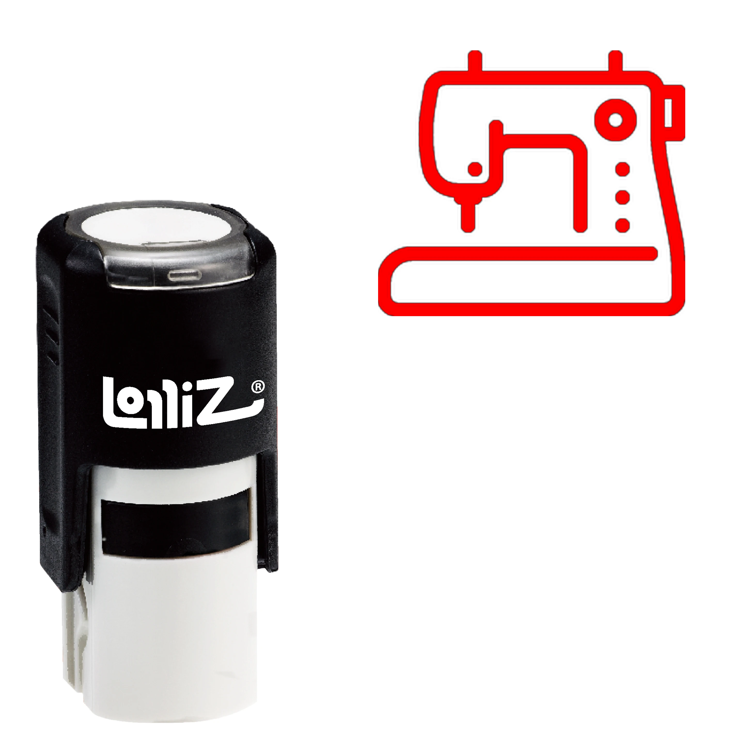LolliZ Sewing Machine Self-Inking Rubber Stamp - Modern Symbol Series