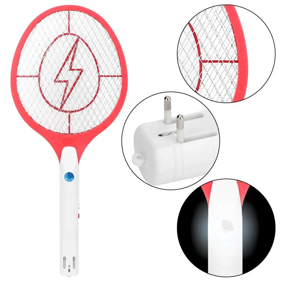 Электрическая мухобойка Москитная ракетка перезаряжаемая 220 В европейская