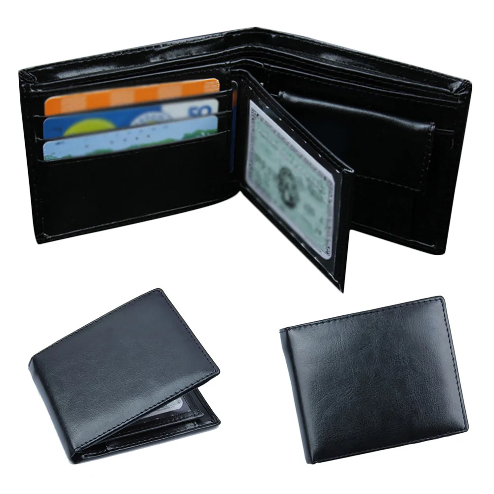 

2018 New Soft Leather Mens Wallets Short Coin Purse Mini Vintage Wallet Hasp Money Bag Card Holder Pocket Purse Black Wallet