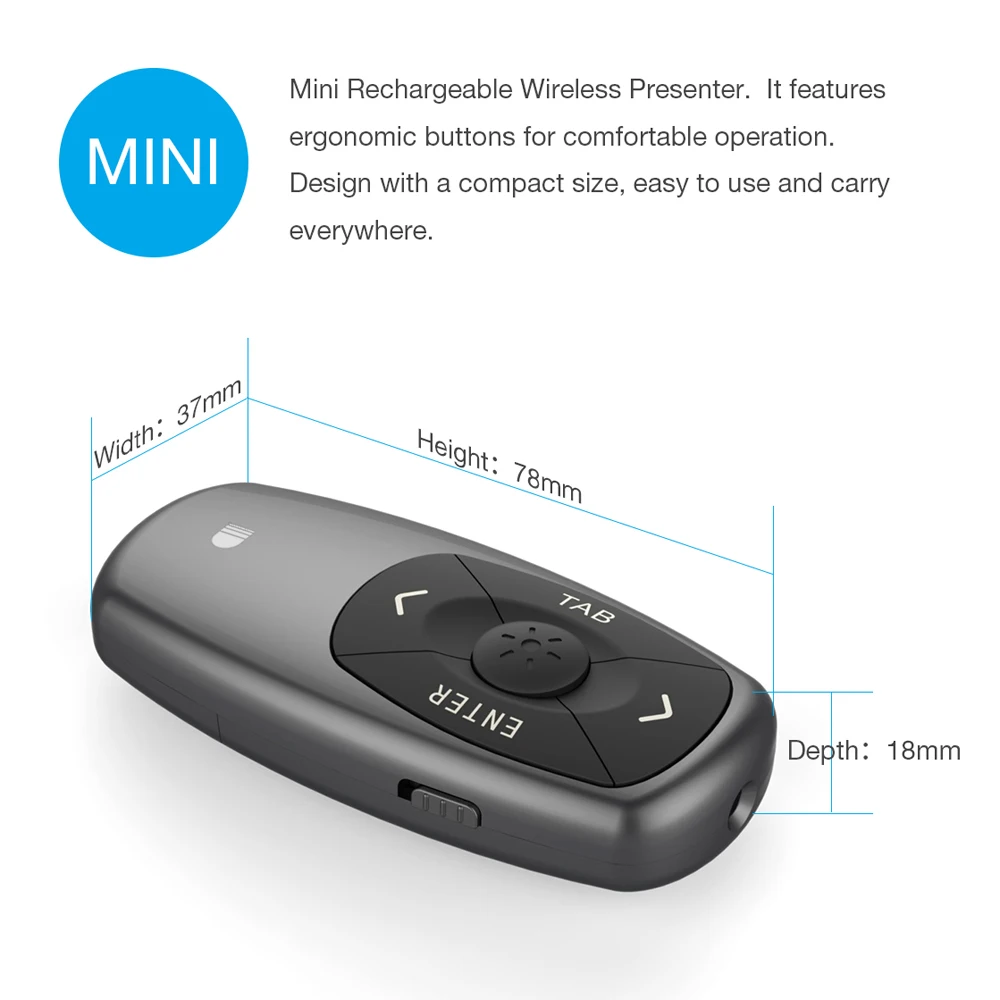 Doosl DSIT011 2 4 GHz беспроводной лазерный Презентер указка PowerPoint PPT Clicker пульт