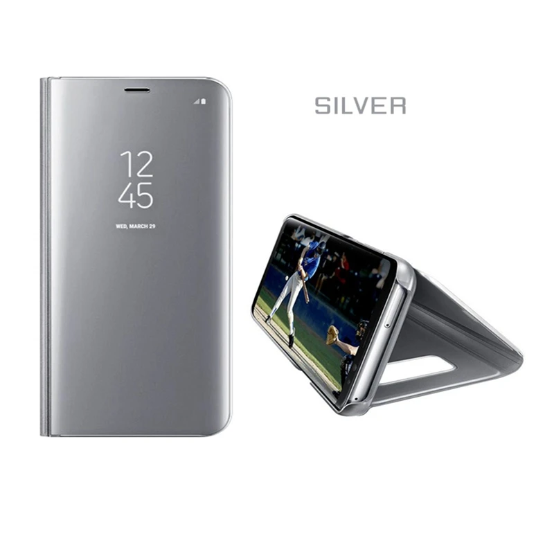 Smart View Mirror Leather Flip Stand Case Cover for Samsung S10 S9 S8 plus Note 9 8 J5 J7 J8 A5 A6 A7 A8 A9 2017 2018 | Мобильные
