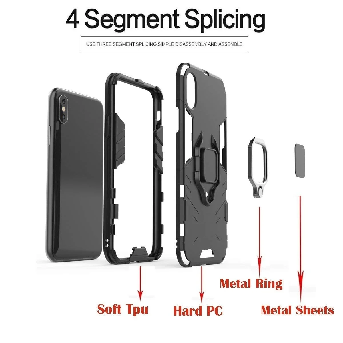 Новое поступление 3 в 1 Гибридный наружный защитный чехол с магнитной адсорбцией