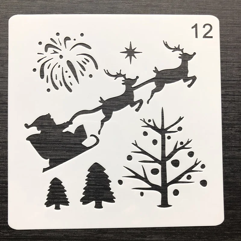 

Christmas DIY Craft Hollow Layering Stencils For Wall Painting Scrapbooking Stamp Album Decorative Embossing Paper Card