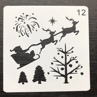 christmas diy craft hollow layering stencils for wall painting scrapbooking stamp album decorative embossing paper card