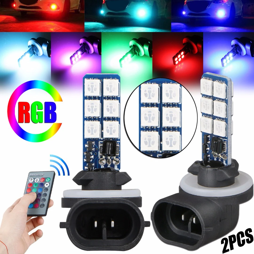 Атмосферная автомобильная лампа 1 пара 881 5050 RGB декоративный светильник 12LED