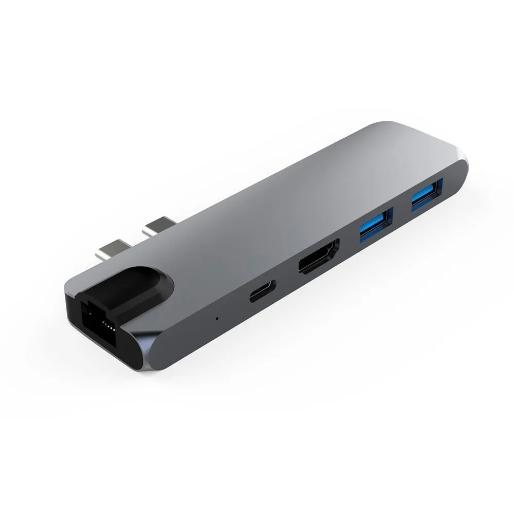 Адаптер Thunderbolt 3 для USB C-концентратора адаптер HDMI 4K RJ45 Gigabit Ethernet с 0 1000 Мбит/с порт