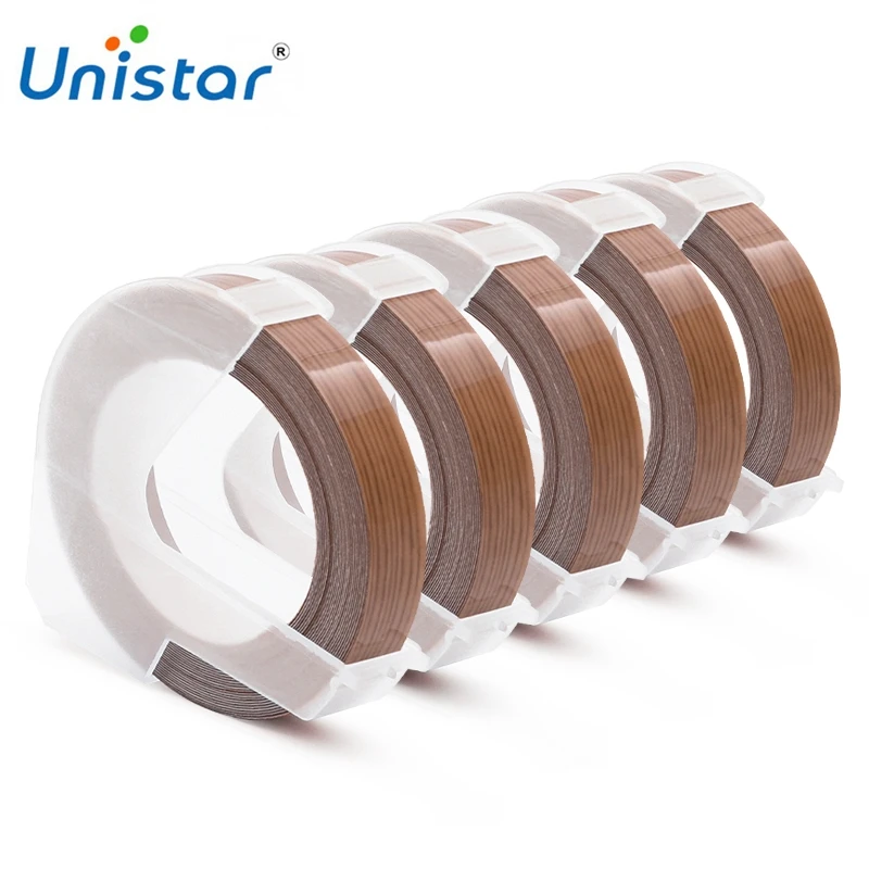 Unistar 6 рулонов тисненой 3D пластиковой ленты совместимой с Dymo лента тиснением 9 мм x