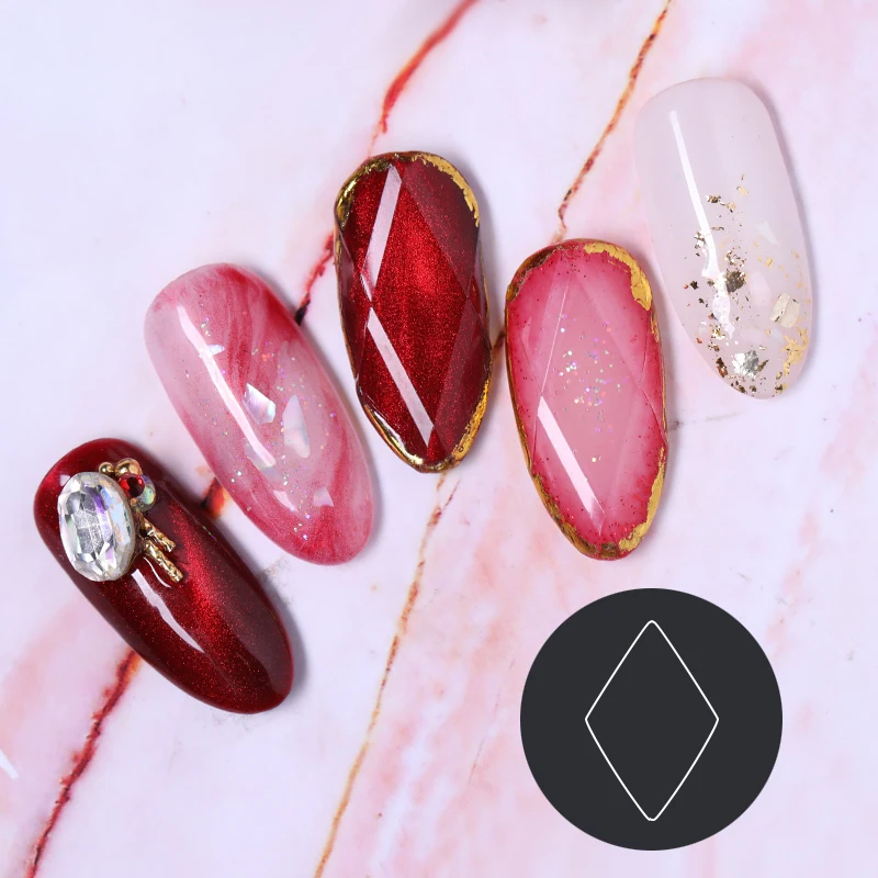 Пластиковые инструменты для дизайна ногтей DIY многоузорные квадратные круглые