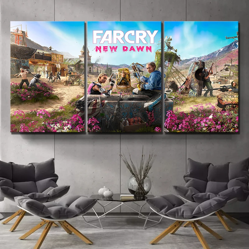 3 предмета игры плакат работа Картины FARCRY Новый постер с тематикой рассвета