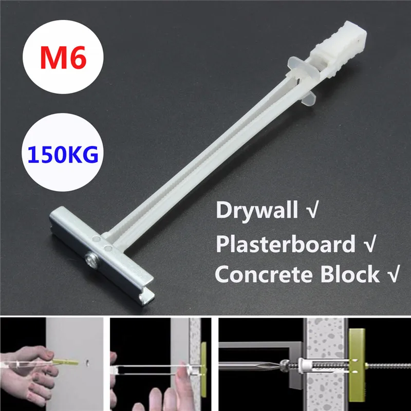 Для M6 Винт Fix M6 Toggler тяжелый гипсокартон подходит для использования в полых материалов гипсокартон максимальная поддержка 150 кг