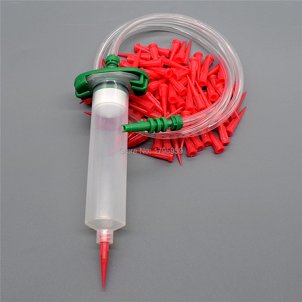 

100pcs 25G Tapered Dispensing Tips with 30cc Glue Dispenser Syringes Barrel and 30cc Syringe Barrel Adapter Dispenser Connector