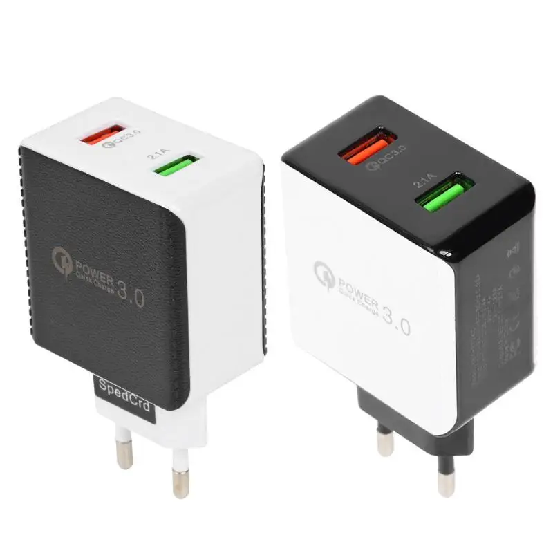 2 USB с двойным портом QC 3 0 2.1A быстрое зарядное устройство ЕС Разъем для мобильного