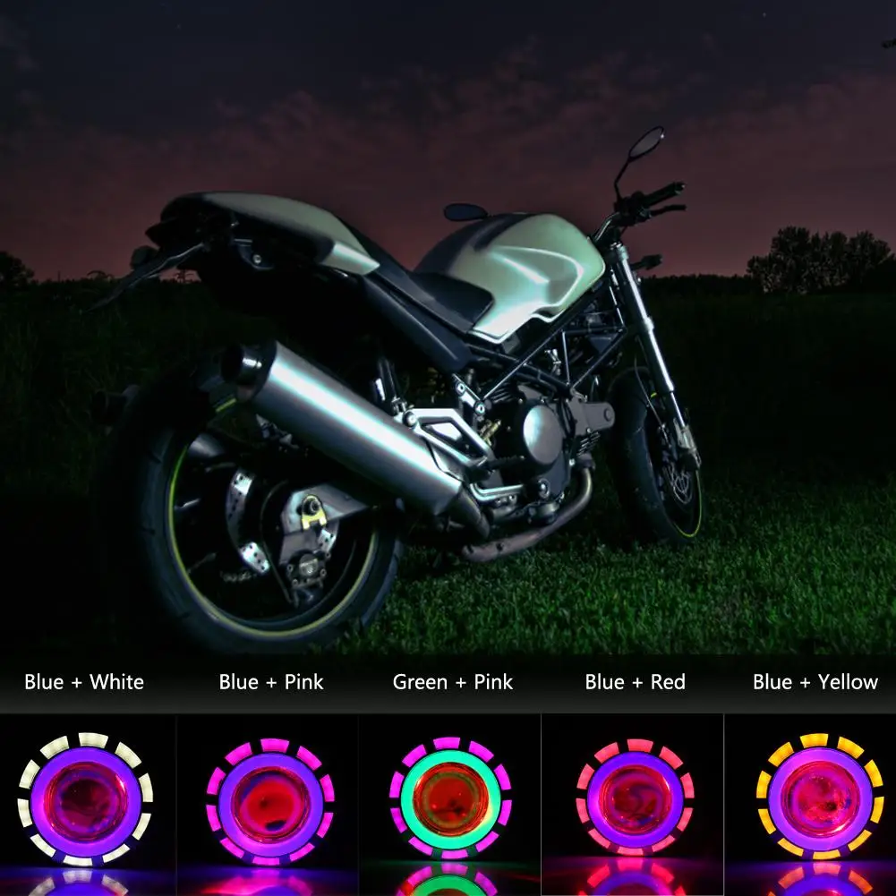 30W Led 6000K Round Devil Angel Eyes Motorcycle Headlights High Low Beam Motorbike Motor Head Lamp Light| |