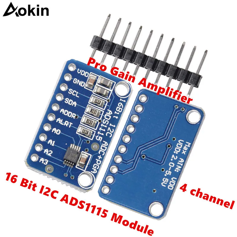 ADS1115 16 битный 4 канальный I2C IIC аналогово цифровой ADC PGA преобразователь с