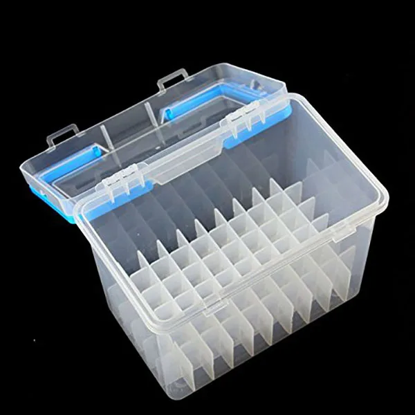 

Transparent 60-Slots Portable Waterproof Moistureproof Markers Pens Storage Box Case For Mark Pens Home Office Desk Organizer