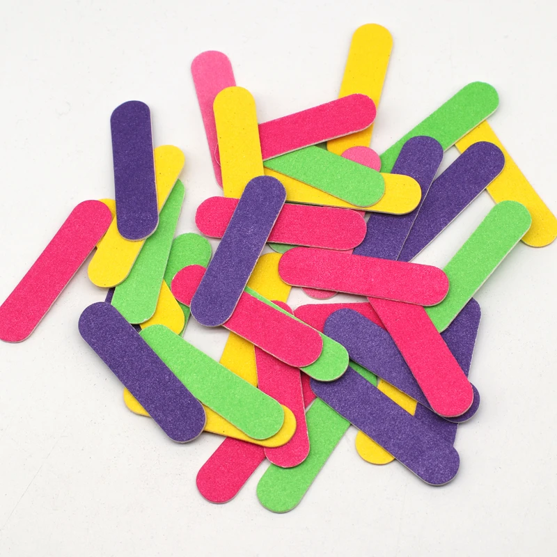 

50Pcs Mini Nail File Wood Sandpaper Buffing Sanding Files Wooden Buffer Nail Polish Manicure Professional Nail Care Tools Set