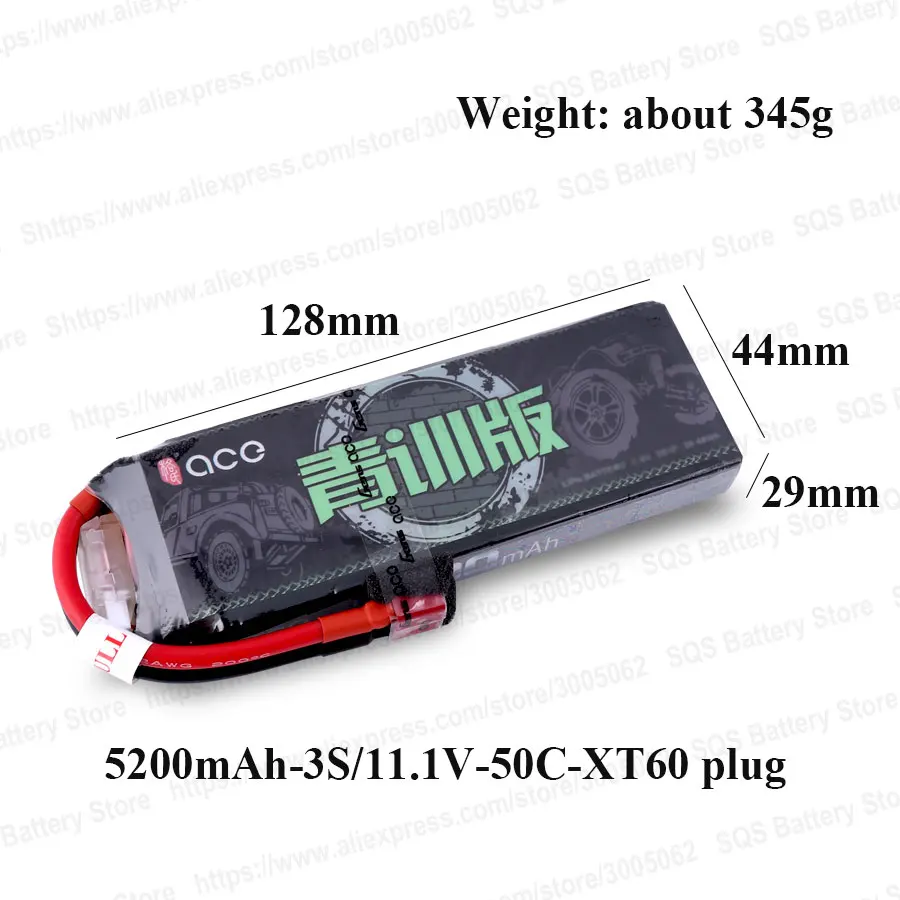 Gens ace Lipo Battery 5200 мАч 11 1 В батарейный блок 50C Deans Plug XT60 1/10 1/8 весы для Traxxas Slash 4x4 RC Car |