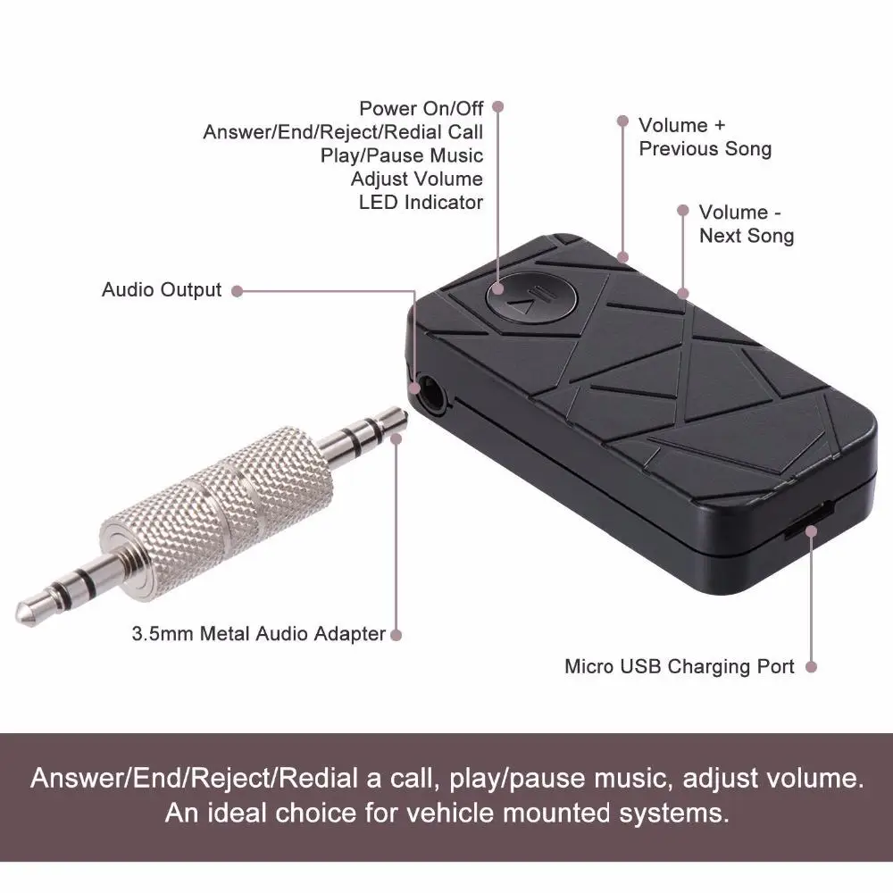 Ostart Mini 3 5 мм разъем AUX аудио MP3 музыка Bluetooth приемник автомобильный комплект
