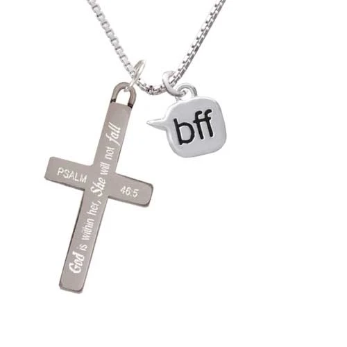 Текстовый чат-bff-лучшие друзья навсегда--она не будет падать-крест ожерелье |