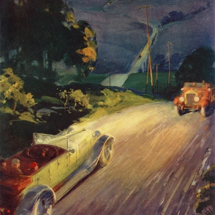 Cars Passing At Night постер печать Мэри Эванс Picture Library (18X24) | Дом и сад
