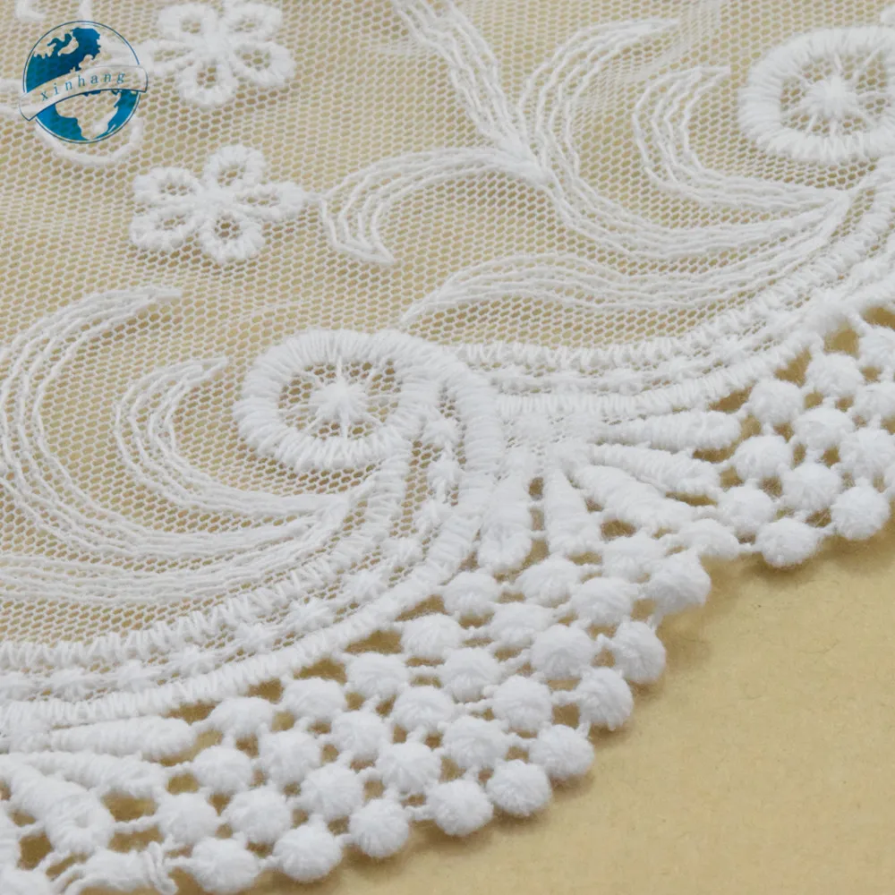 13cm width Cotton embroid lace sewing ribbon guipure trims or fabric warp knitting DIY dolls Accessories wedding lace#3878 | Дом и сад