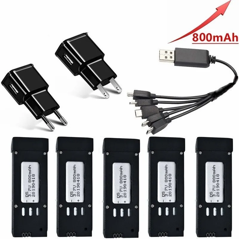 Модернизированный (5-в-1) 800mAh 3 7 V зарядное устройство наборы для E58 JY019 S168 RC Quadcopter