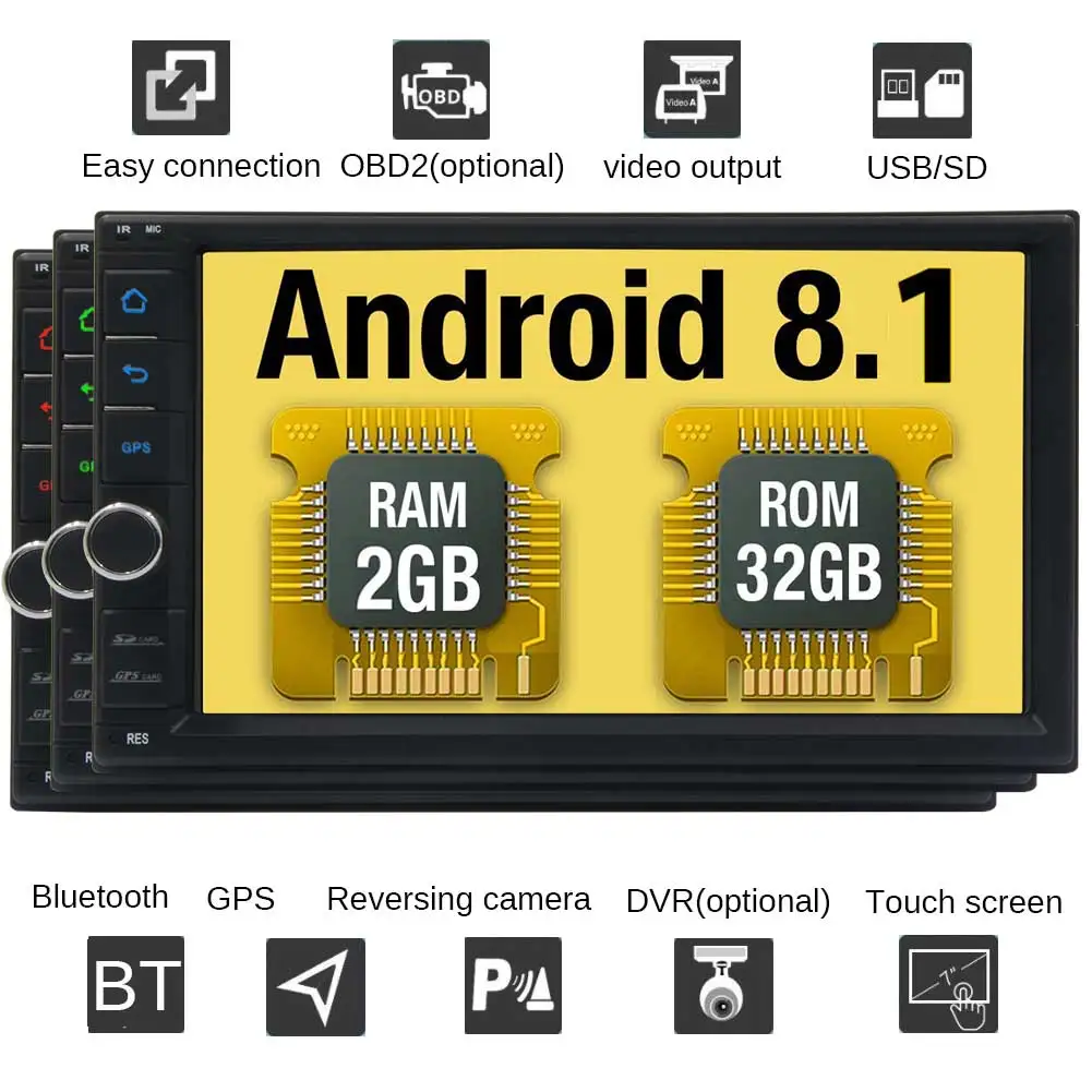 Eincar Android 8 0 gps навигация 2 Din 7 дюймов автомобиля радио ЖК дисплей сенсорный экран