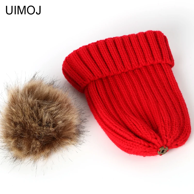 UIMOJ новые милые красные Повседневные шапки для женщин зимняя шапка Модные