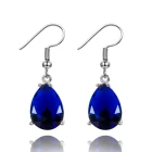 Женские серьги-подвески из серебра 100% пробы, с аквамарином