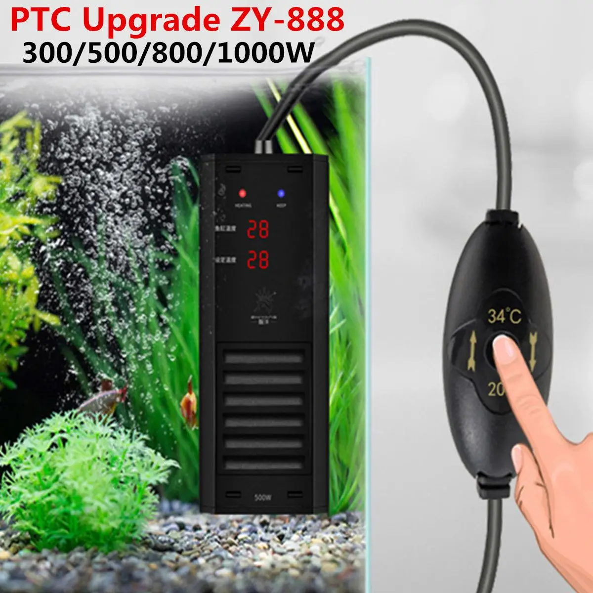 300/500/800/1000 Вт PTC аквариум погружной водонагреватель регулируемый