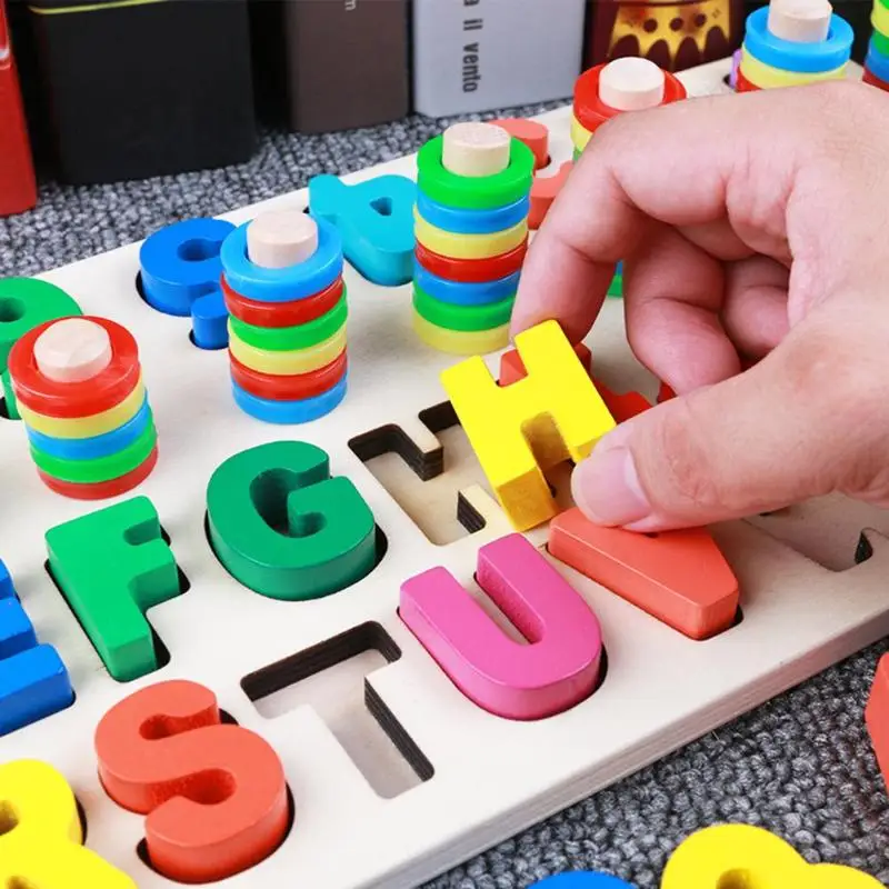 

Kids Preschool Math Teaching Toys Children Early Education Cognition Counting Tools Baby Wooden Math Letter Board Numbers Toys