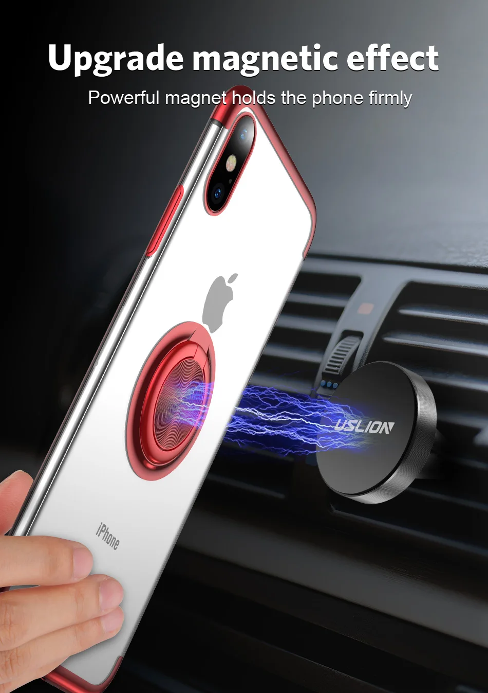 Чехол для iPhone Xs Max/Xr/Xs роскошный Автомобильный держатель подставка Магнитный