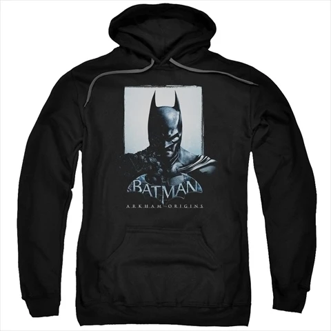 Бэтмен Arkham Происхождение две стороны взрослый Pull Over Hoodie Черный 3X|Мужские куртки| |