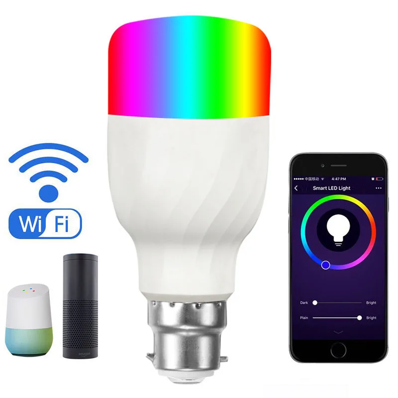 B22 11W WiFi голос Contro умная светодиодная лампочка Magic RGB Беспроводной светильник