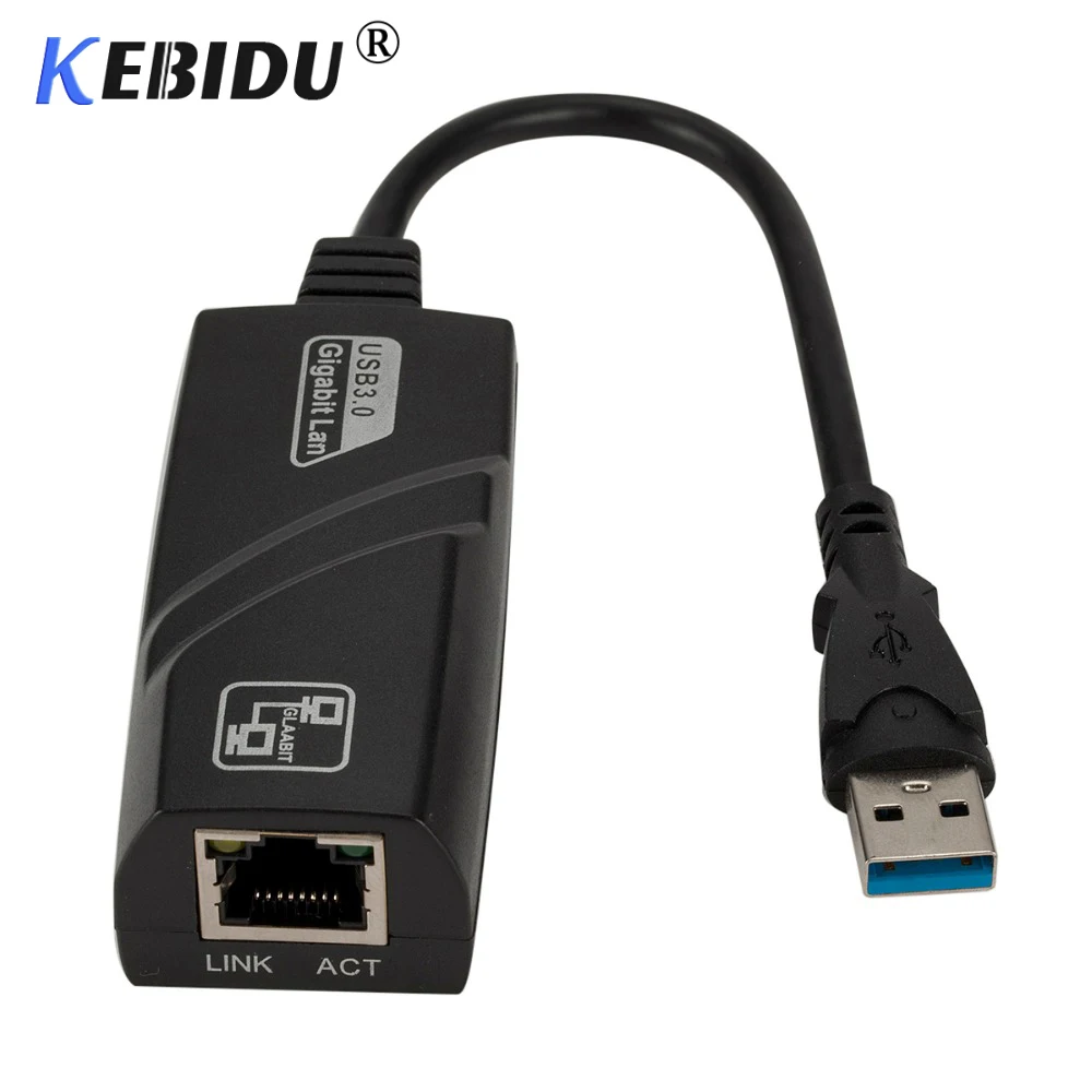 Сетевой адаптер Kebidu с USB 3 0 на Gigabit Ethernet RJ45 LAN (10/100/1000) Мбит/с сетевая карта для ПК и