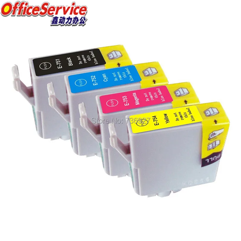 Совместимый картридж с чернилами T0751 T0752 T0753 T0754 для Epson Stylus C59 CX2900 CX2905 струйный