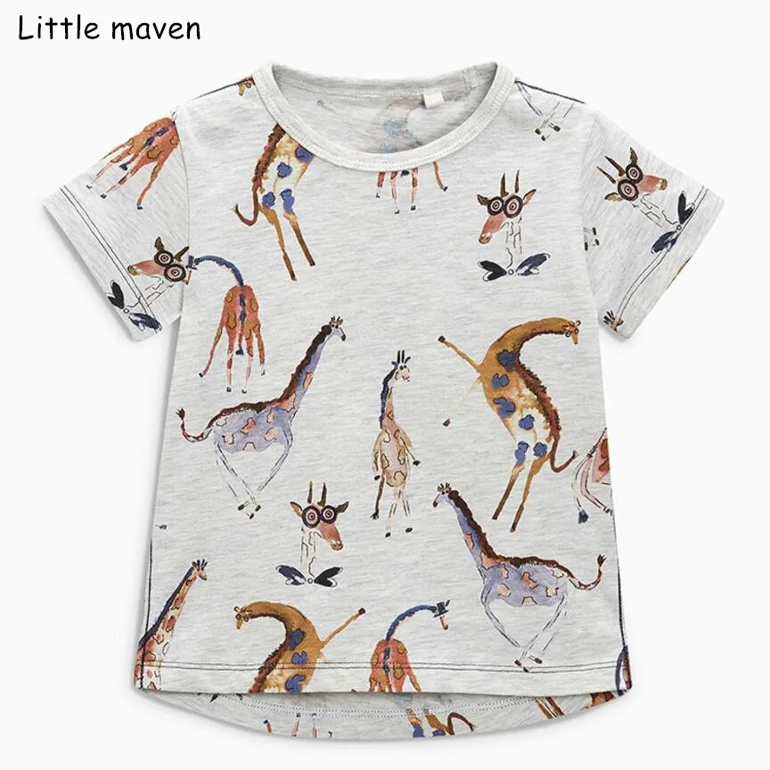 Little maven/Летняя одежда для маленьких мальчиков детские футболки с короткими