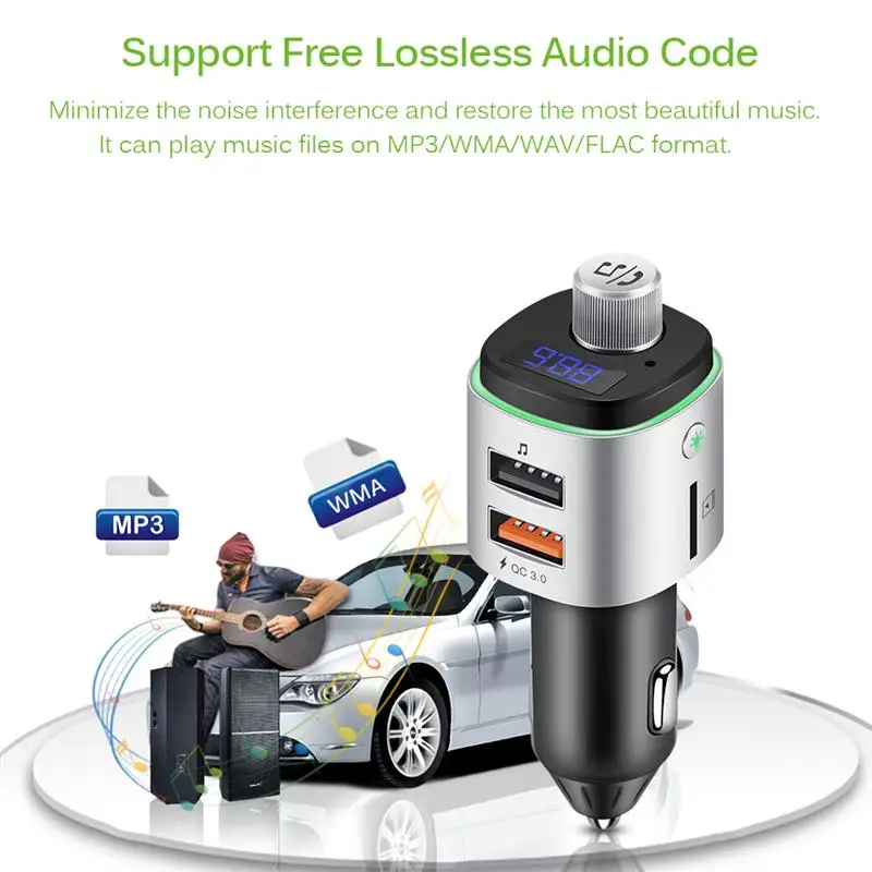 FM передатчик Aux модулятор Bluetooth автомобильный комплект громкой связи 12 24 В