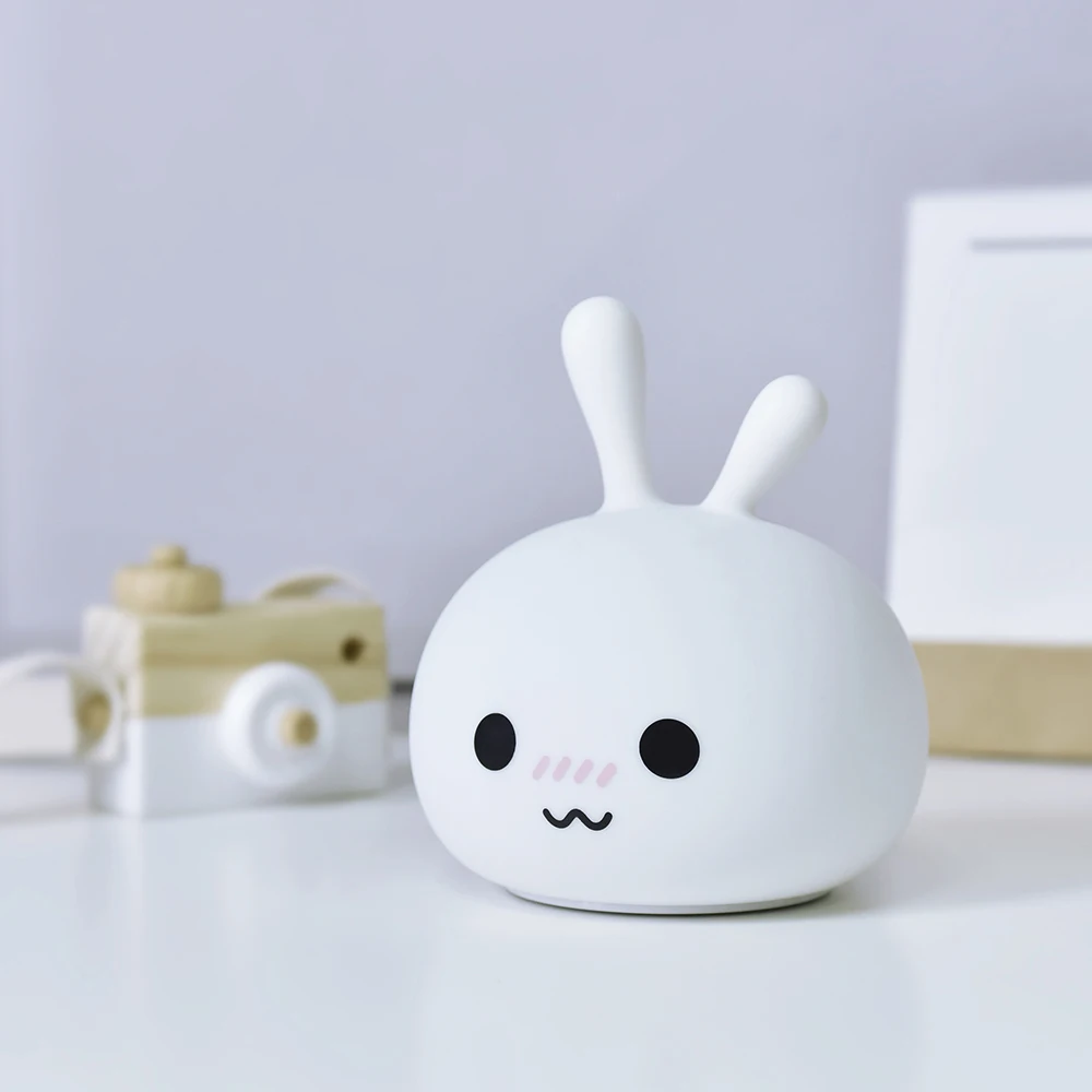 Cartoon Rabbit Led Night Light Touch Sensor Colorful Silicone Bunny Usb Children Kids Baby Bedroom Bedside Table Lamp | Лампы и