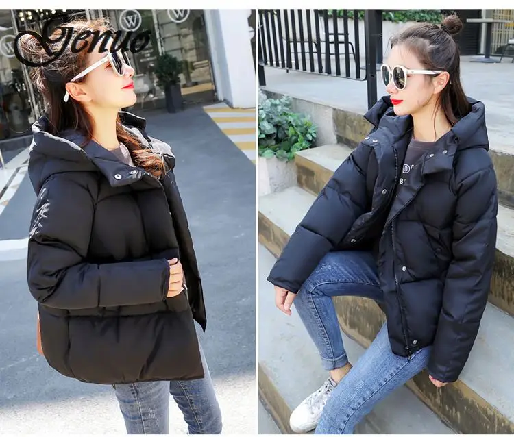 Женская куртка с капюшоном зимняя хлопковой подкладкой 2019|Женские парки| |