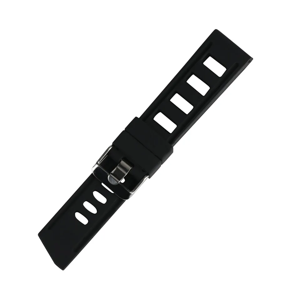 22 мм силиконовый черный/синий/оранжевый ремешок для часов водонепроницаемый