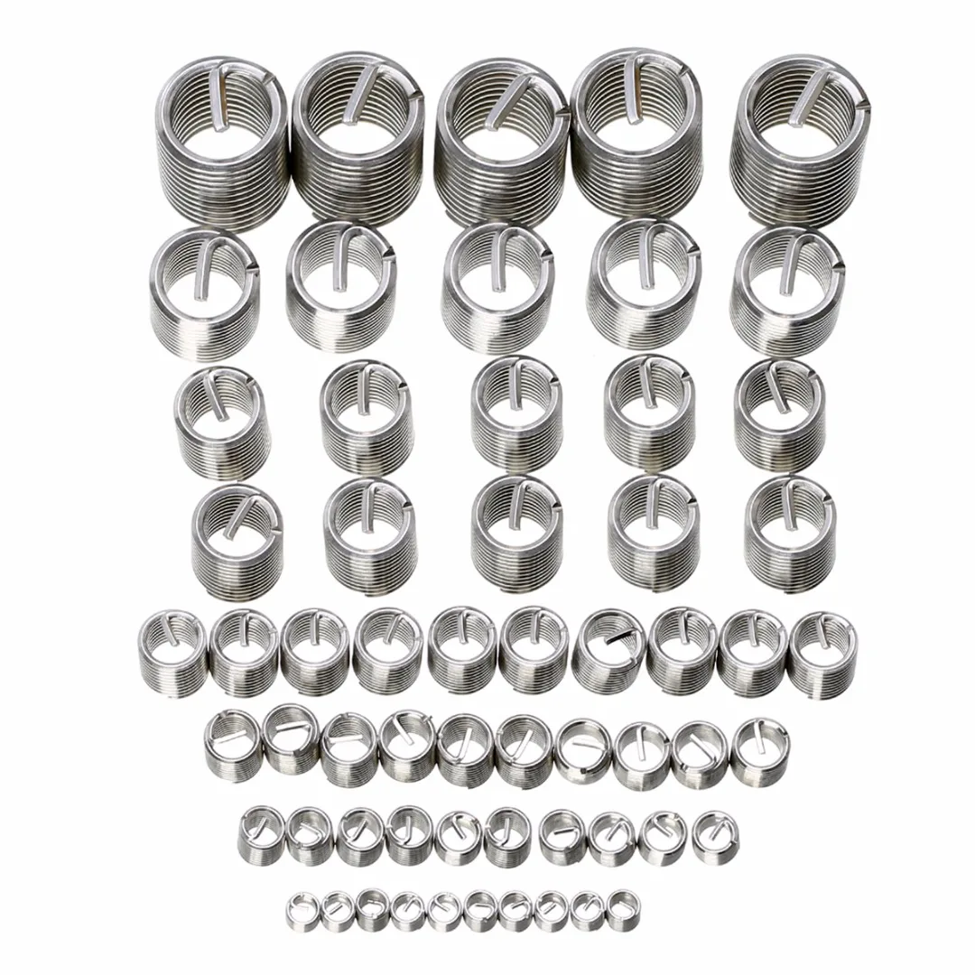 Newest 60Pcs Silver M3 M12 Thread Repair Insert Kit Set Stainless Steel For Hardware Tools for Helicoil Tools|Наборы ручных