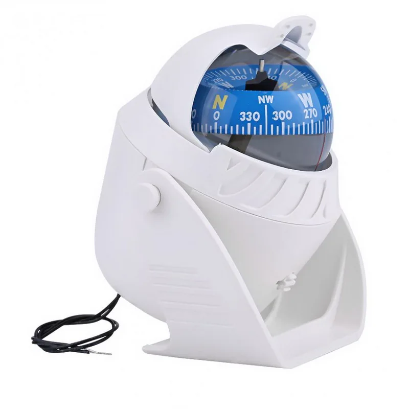 

1 Piece White LED Light Electronic Navigation Compass Camping Gear with Light Compass Guide Ball For Marine Boat Vehicle Car