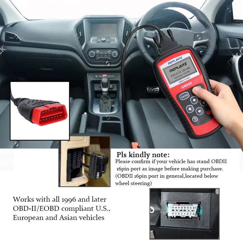 Replaitz QM008 Obd2 автомобильный сканер считыватель кодов адаптер 16 PIN OBDII