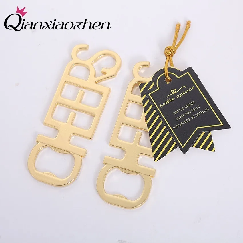 

Qianxiaozhen 100pcs CHEERS Bottle Opener Wedding Favors And Gifts Wedding Gifts For Guests Wedding Souvenirs Party Supplies