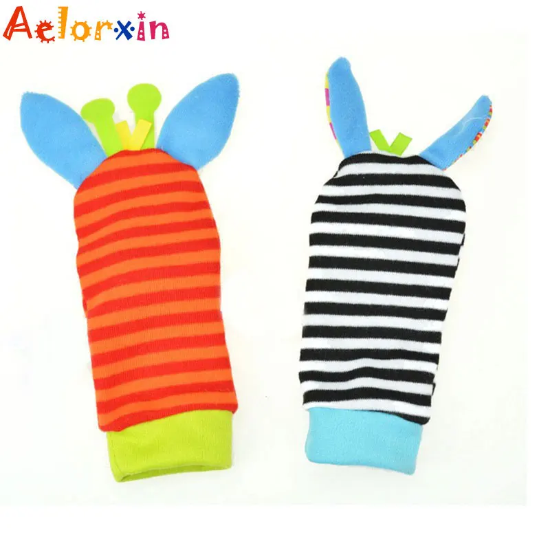 Sonajeros de juguete para beb&eacute;s de 0 a 3 a&ntilde;os, calcetines de animales con correa para la mu&ntilde;eca y sonajero para pies de beb&eacute;, correa para la mu&ntilde;eca-2