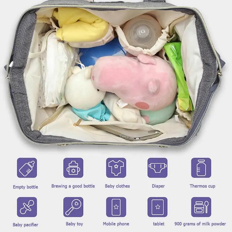 

LEQUEEN Maternity Waterproof Diaper Handbag USB Port Large Capacity Travel Mummy Nursing Stroller Baby Care Nappy Backpacks
